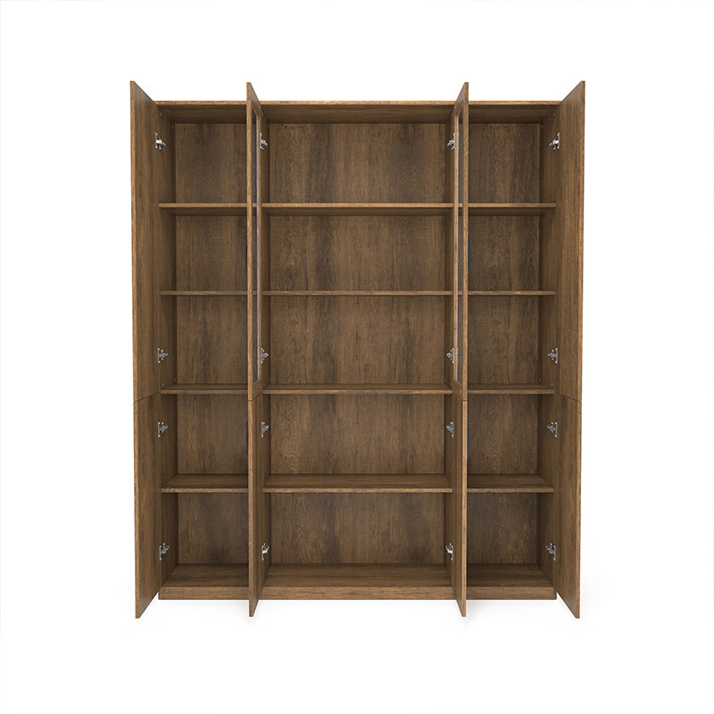 DreasyTech Bookshelf Bookcase Filing Display Unit 1.6M Cabinet Shelf Brown Oak