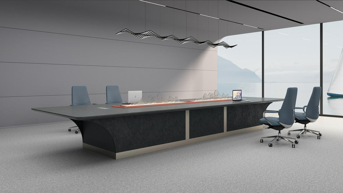 Vast 2.4M Executive Desk Office Desks With Return Teakwood
