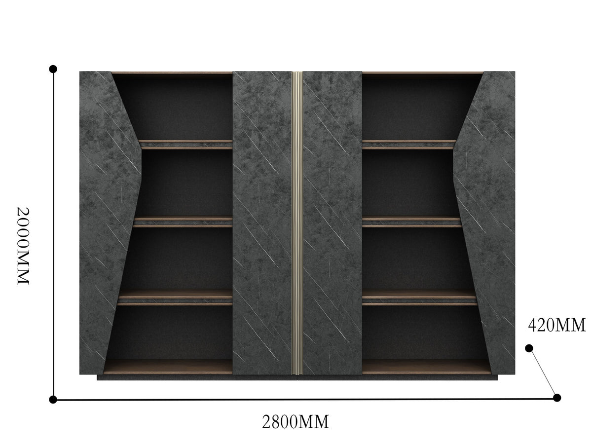 ALTON 2.8M Bookcase Display Filing Bookshelf Cabinet Shelf Unit