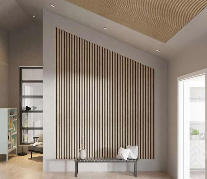 Dreasytech 270*60cm Flexible Acoustic Wood Slat Wall Panel Panels Oak Veneer