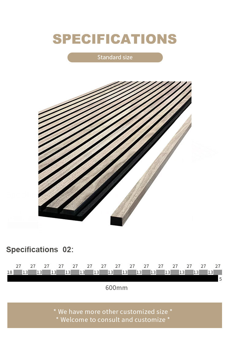 Dreasytech 270*60cm Flexible Acoustic Wood Slat Wall Panel Panels Oak Veneer