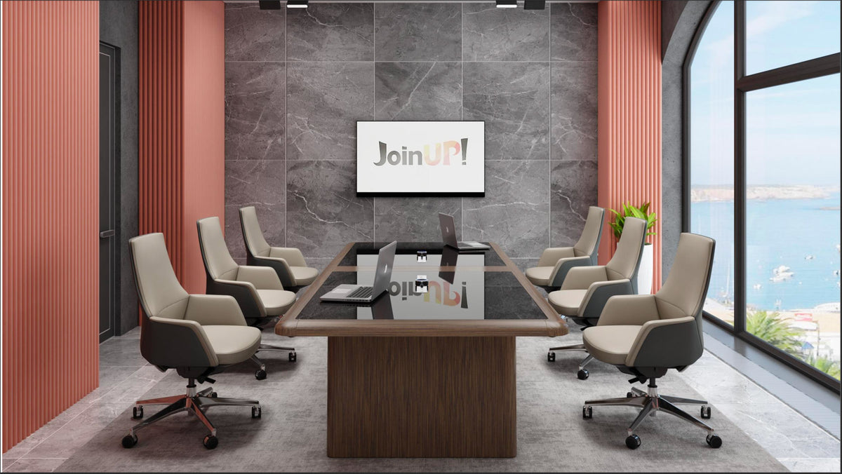 Astery Modern High Back Executive Office Chair Genuine Leather- Light Brown