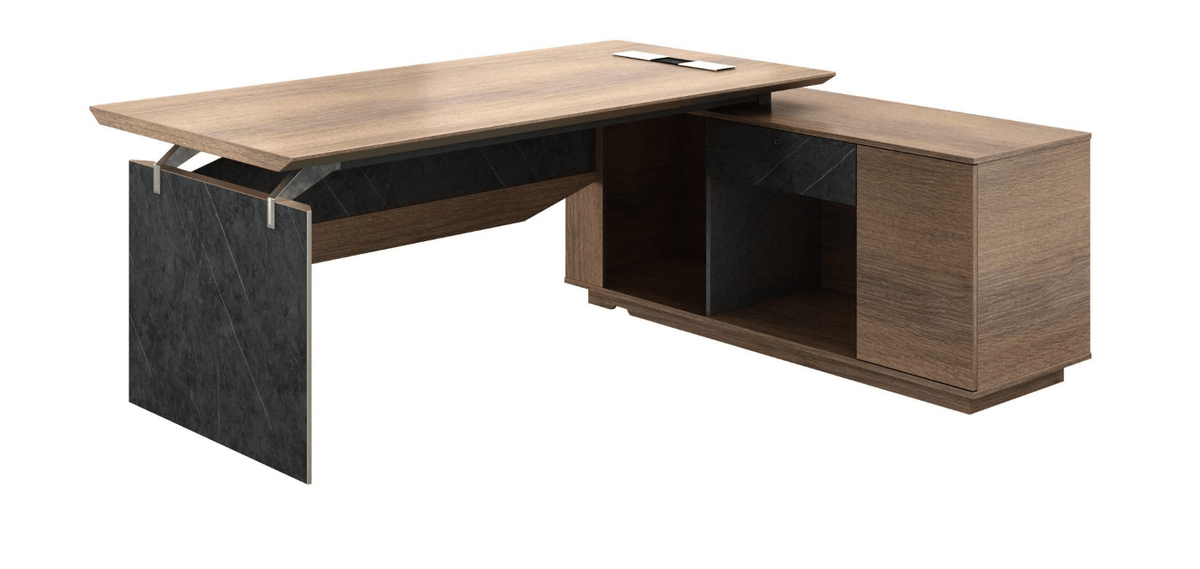 Knight Executive Office Desk 1.8M With Return Brown Oak