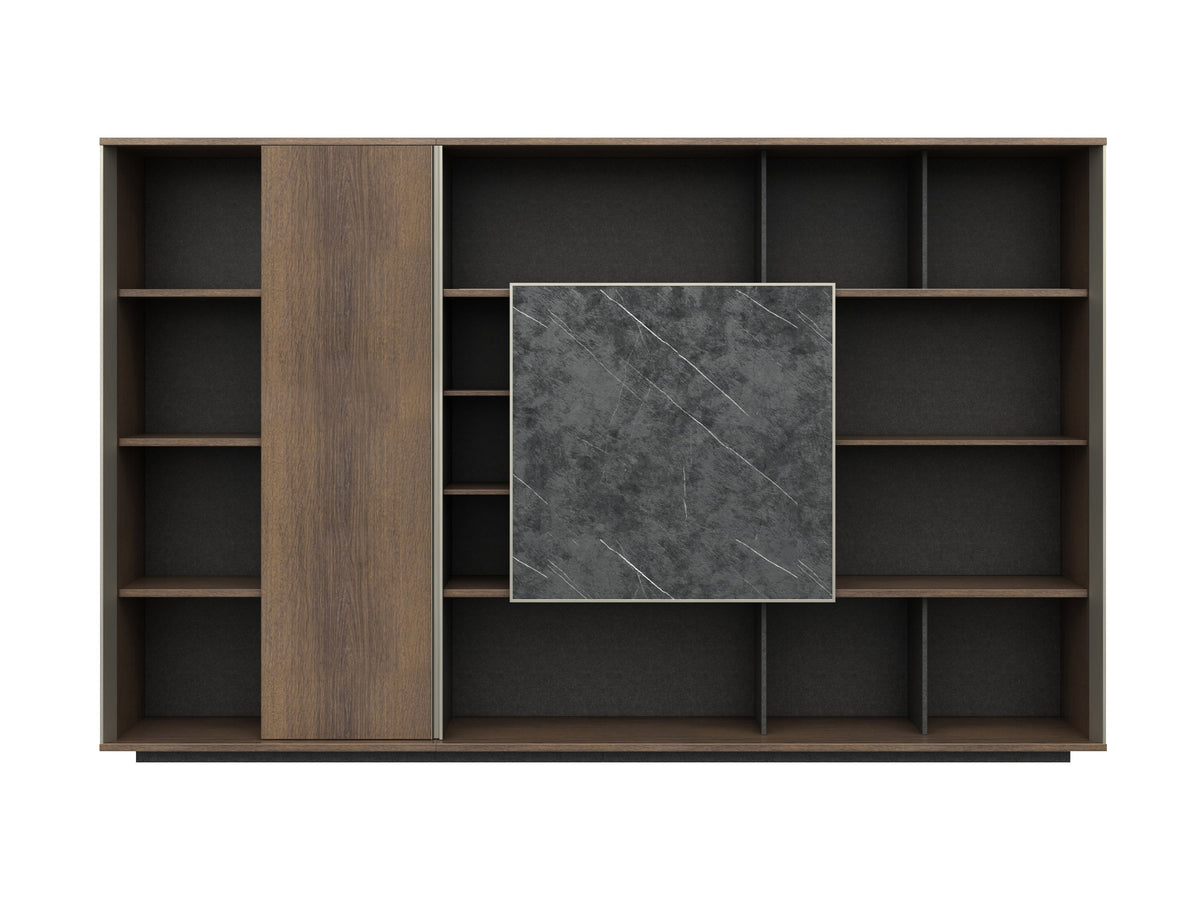 Knight Bookcase Display Filing Bookshelf Unit 2.8M Cabinet Shelf Brown Oak