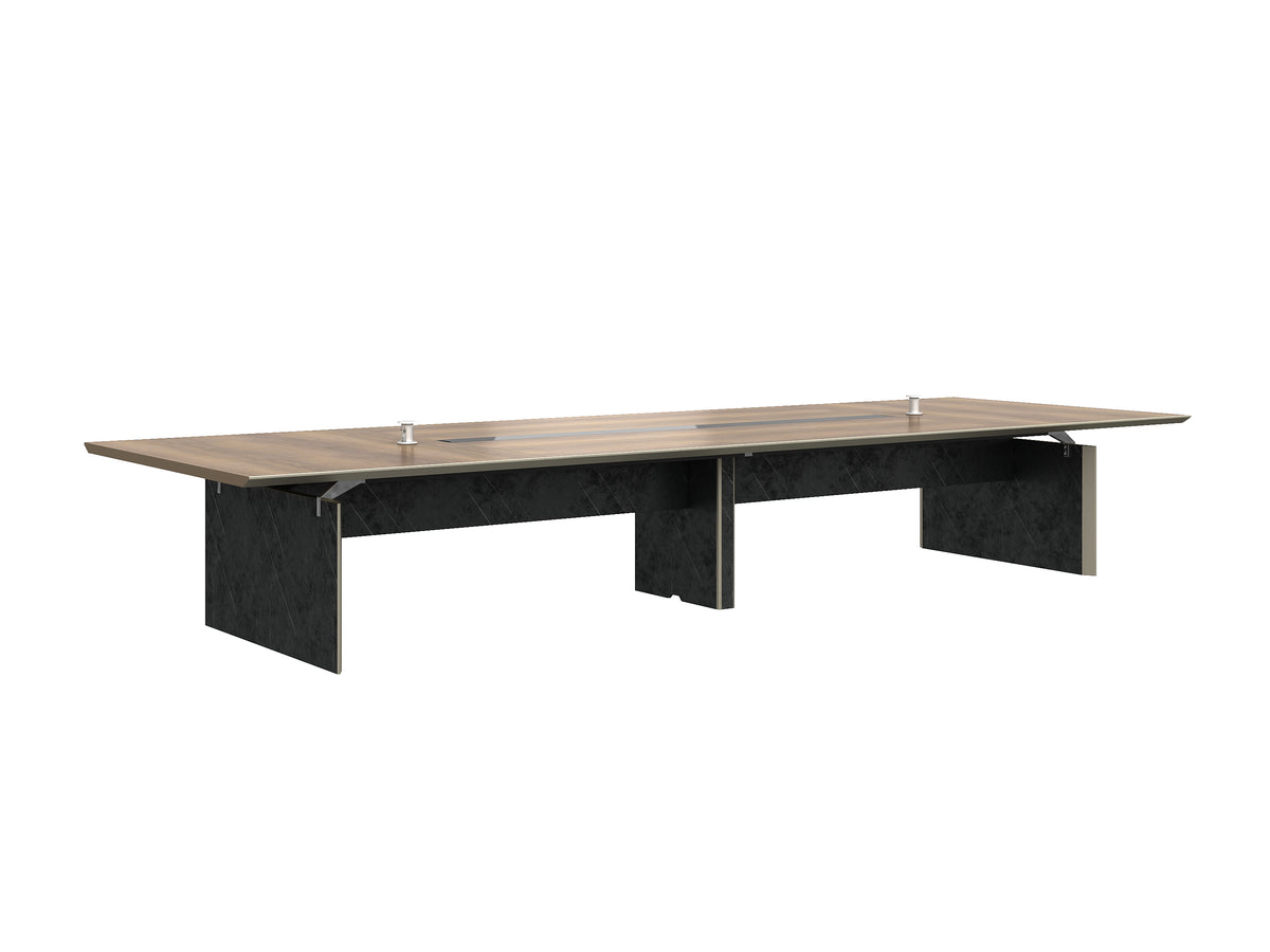 Knight 3.6M Boardroom Table Conference Room Tables Brown Oak