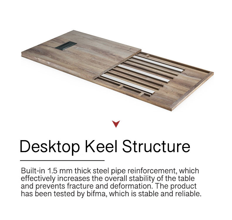 Knight Executive Office Desk 2.0M With Return Brown Oak