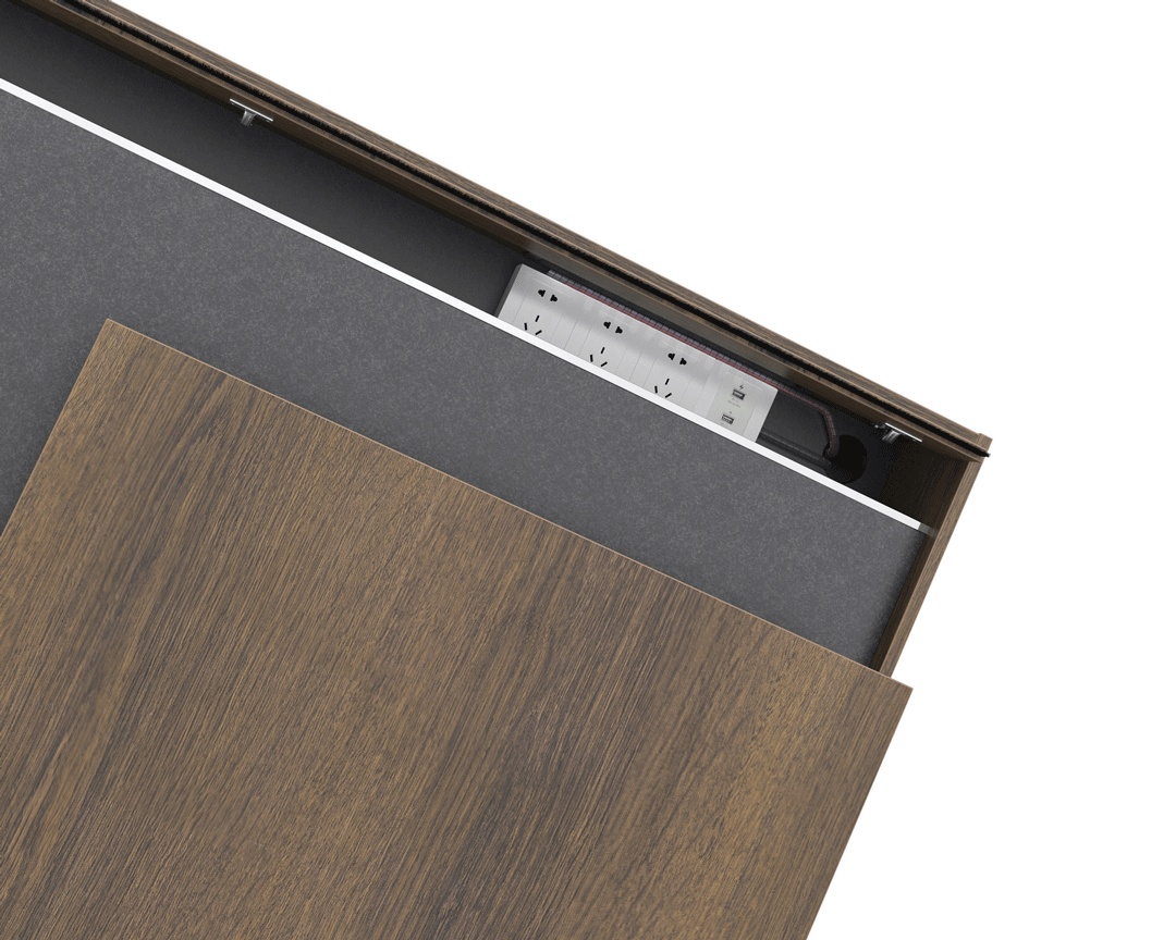 Minerva 2.4M Executive Office Desk with Right Return Brown Oak